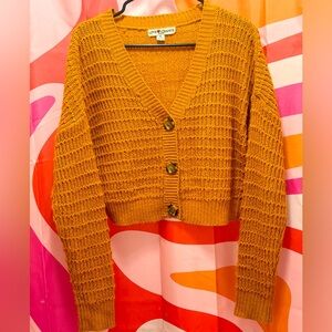 Cropped Oversized button down sweater